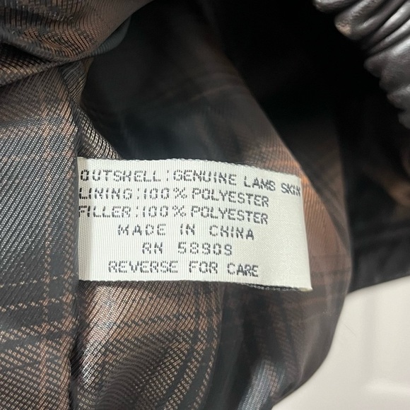 Vintage Roundtree & Yorke Leather Bomber Jacket Aviator Full Zip Black Vtg L - Picture 10 of 12